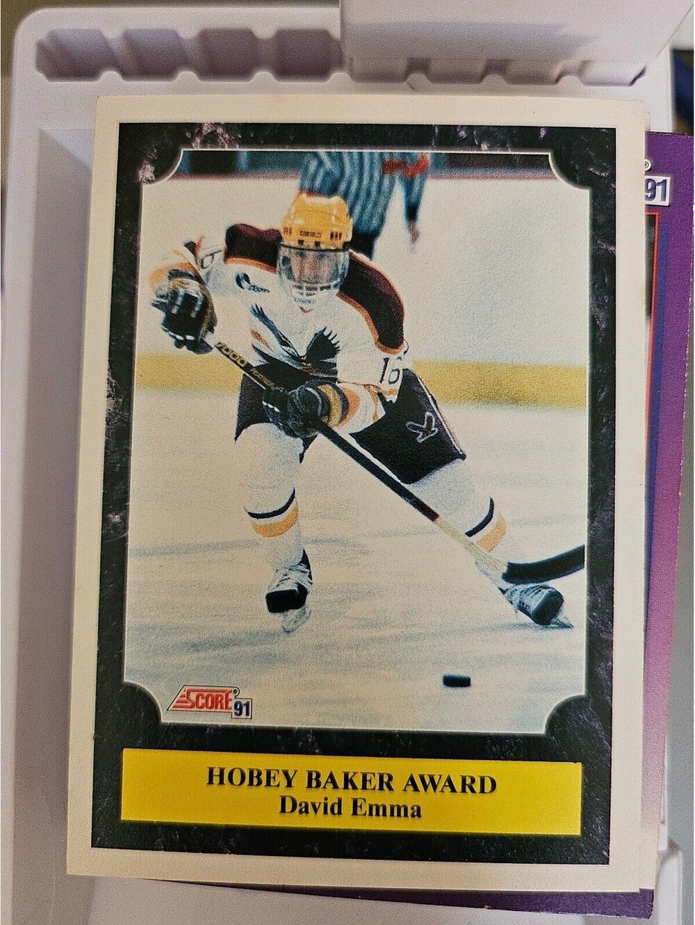 1991 Score David Emma (Hobey Baker Award) #330 Boston College Eagles / NJ Devils